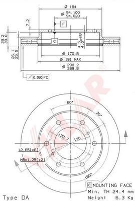 VILLAR 6281183 -  Тормозной диск