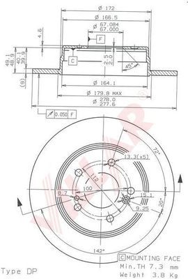 VILLAR 6281186 -  Тормозной диск
