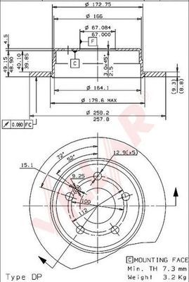 VILLAR 6281190 -  Тормозной диск