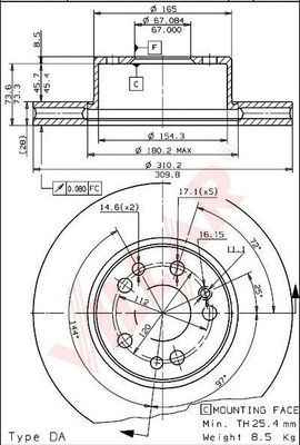 VILLAR 6281191 -  Тормозной диск