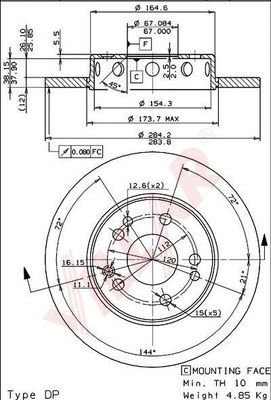 VILLAR 6281205 -  Тормозной диск