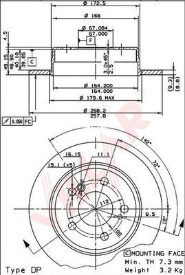 VILLAR 6281206 -  Тормозной диск