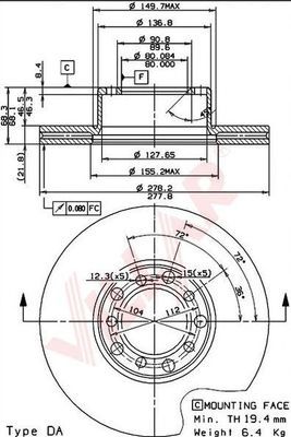 VILLAR 6281207 -  Тормозной диск