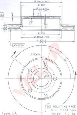 VILLAR 6281214 -  Тормозной диск