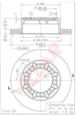 VILLAR 6281217 -  Тормозной диск