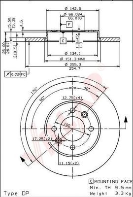 VILLAR 6281219 -  Тормозной диск