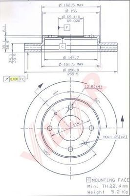 VILLAR 6281223 -  Тормозной диск