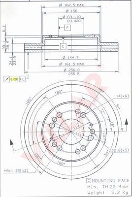 VILLAR 6281245 -  Тормозной диск