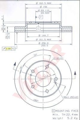 VILLAR 6281248 -  Тормозной диск