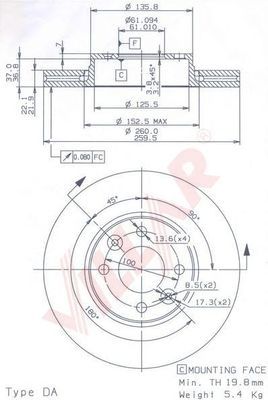 VILLAR 6281275 -  Тормозной диск