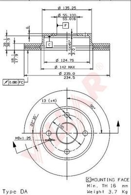 VILLAR 6281352 -  Тормозной диск