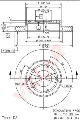 VILLAR 6281353 -  Тормозной диск