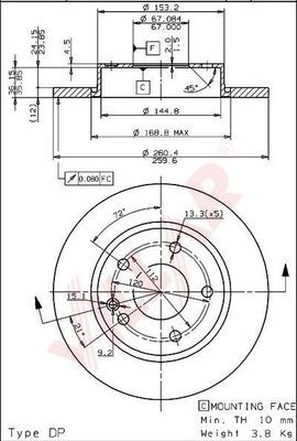 VILLAR 6281369 -  Тормозной диск
