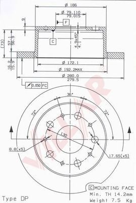 VILLAR 6281371 -  Тормозной диск