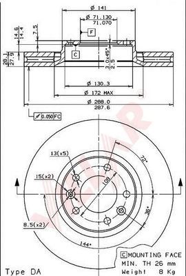 VILLAR 6281385 -  Тормозной диск