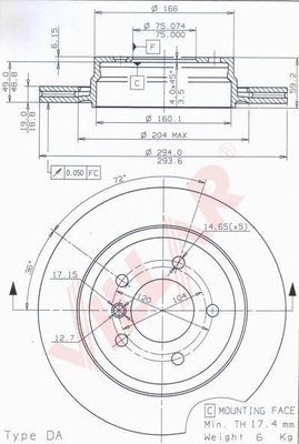 VILLAR 6281390 -  Тормозной диск