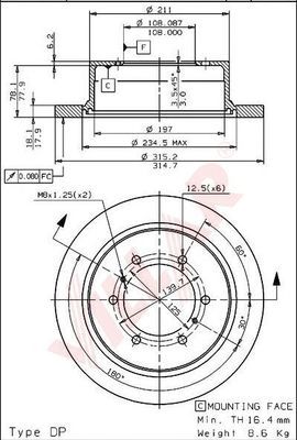 VILLAR 6281401 -  Тормозной диск