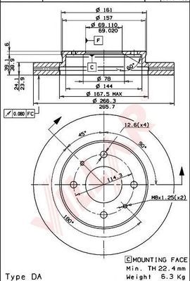 VILLAR 6281408 -  Тормозной диск