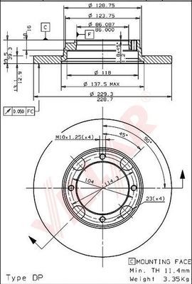 VILLAR 6281413 -  Тормозной диск