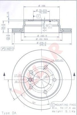 VILLAR 6281422 -  Тормозной диск
