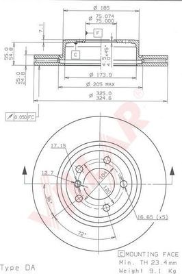 VILLAR 6281428 -  Тормозной диск
