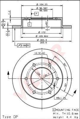 VILLAR 6281430 -  Тормозной диск