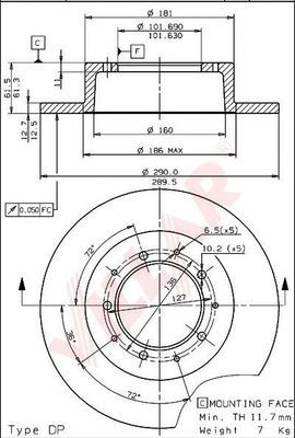 VILLAR 6281446 -  Тормозной диск