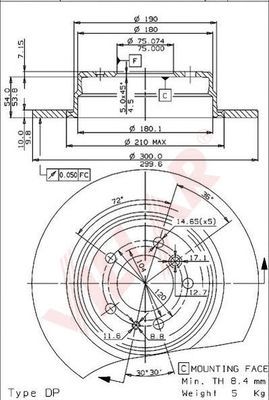 VILLAR 6281456 -  Тормозной диск