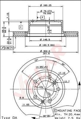 VILLAR 6281460 -  Тормозной диск