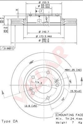 VILLAR 6281490 -  Тормозной диск