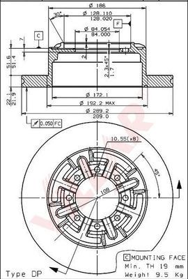 VILLAR 6281503 -  Тормозной диск