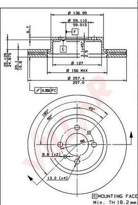 VILLAR 6281505 -  Тормозной диск