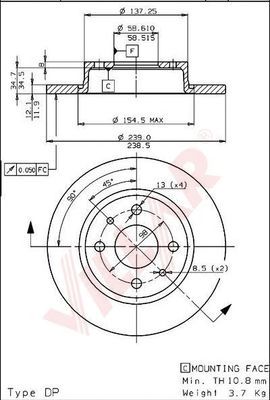 VILLAR 6281508 -  Тормозной диск