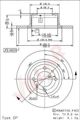 VILLAR 6281509 -  Тормозной диск