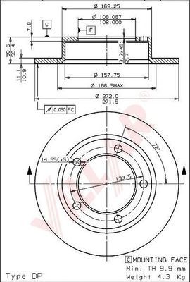 VILLAR 6281510 -  Тормозной диск