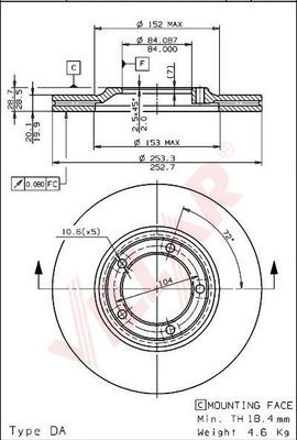 VILLAR 6281526 -  Тормозной диск
