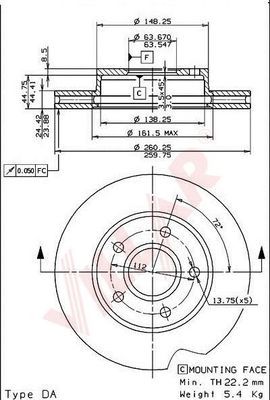 VILLAR 6281538 -  Тормозной диск