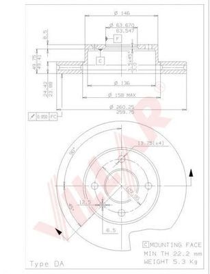 VILLAR 6281540 -  Тормозной диск