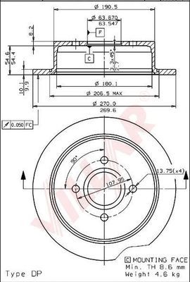 VILLAR 6281543 -  Тормозной диск