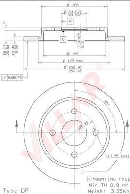 VILLAR 6281544 -  Тормозной диск