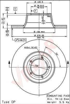 VILLAR 6281546 -  Тормозной диск