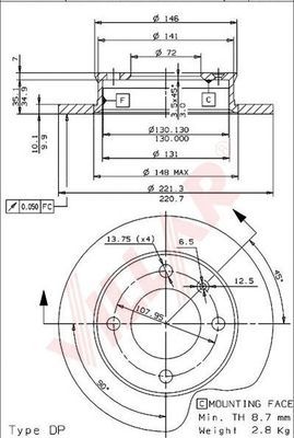 VILLAR 6281548 -  Тормозной диск