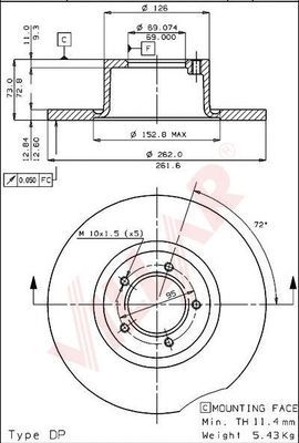 VILLAR 6281550 -  Тормозной диск