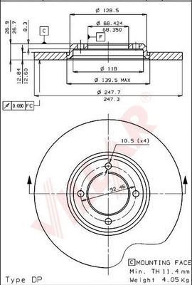 VILLAR 6281552 -  Тормозной диск