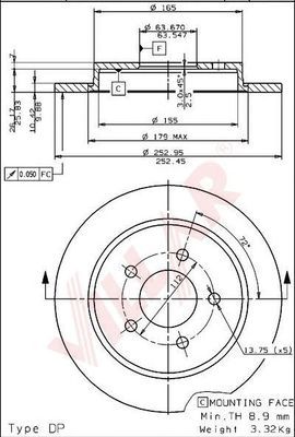 VILLAR 6281555 -  Тормозной диск