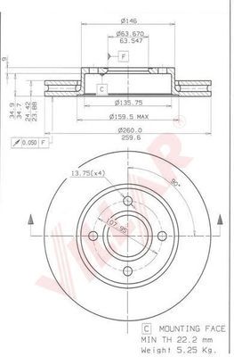 VILLAR 6281570 -  Тормозной диск