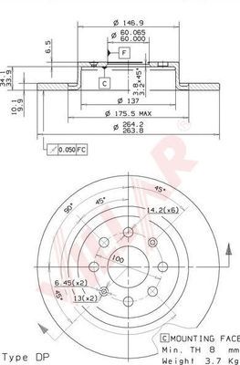 VILLAR 6281573 -  Тормозной диск