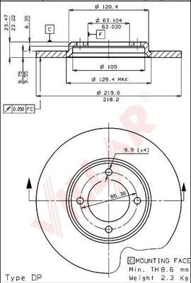 VILLAR 6281577 -  Тормозной диск