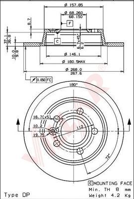 VILLAR 6281578 -  Тормозной диск