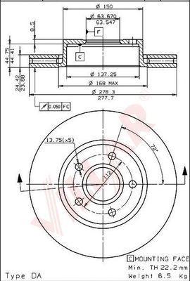 VILLAR 6281579 -  Тормозной диск